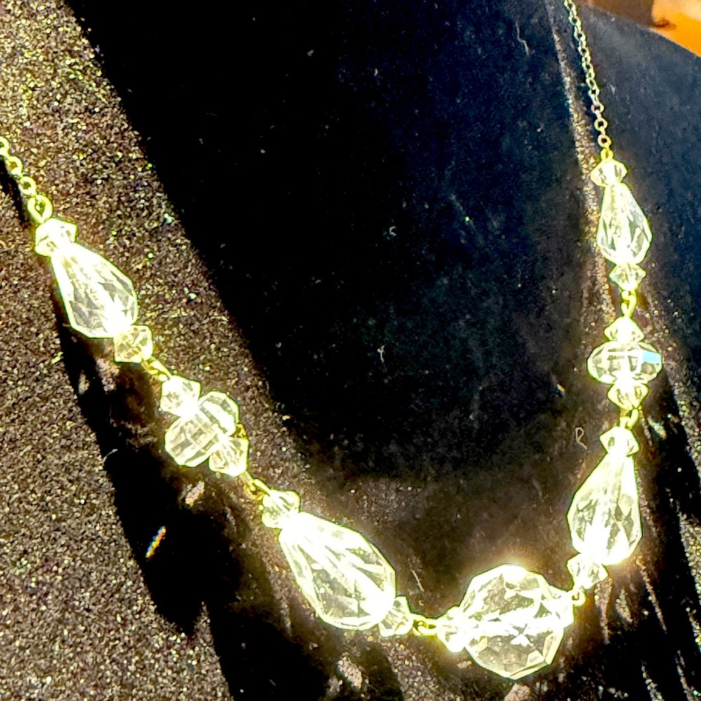 Vintage Crystal Necklace with Sterling Clasp in Gift Box